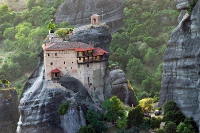 the holy monastery of st. nicholas anapausas (built in the 16th century ad) meteora, greece