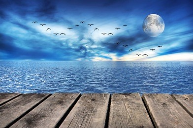 moon in the sea