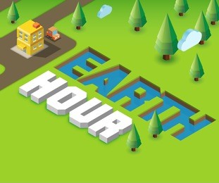 earth hour. 3d illustration