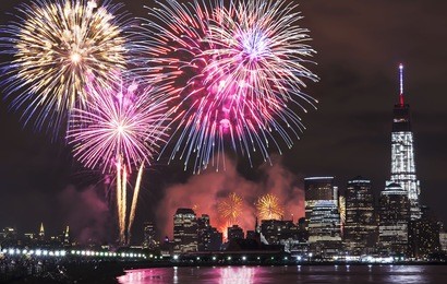 fireworks over new york city
