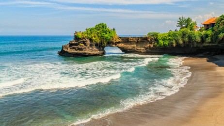 tanah lot temple tourist attraction in bali indonesia