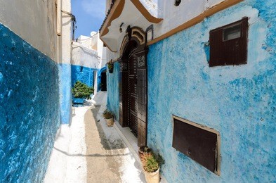 blue houses in rabat, morocco