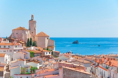 spain. catalonia. cadaques on the costa brava. the famous tourist city of spain. nice view of the sea. city landscape.