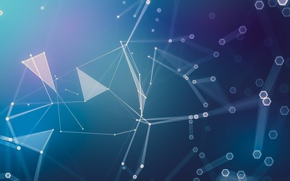 abstract polygonal space low poly dark background with connecting dots and lines. connection structure. 3d rendering