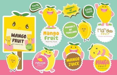 cute mango vector 1 / mascot vector