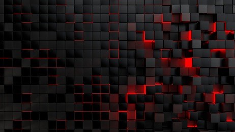 abstract futuristic cubes shape background, 3d render illustration