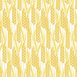 wheat golden grain seamless pattern vector illustration. graphic with decorative spike motif for surface design, wrapping paper, background, print