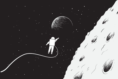 astronaut near the moon