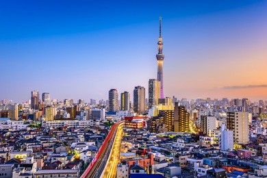tokyo, japan sumida skyline.