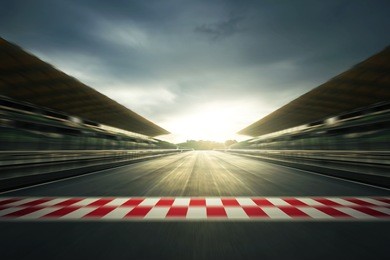 f1 evening circuit motion blur road