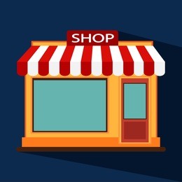 shop. vector illustration, flat design.