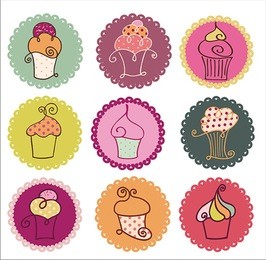 sweet yummy cupcakes set