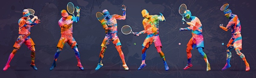 abstract tennis player; 3d illustration