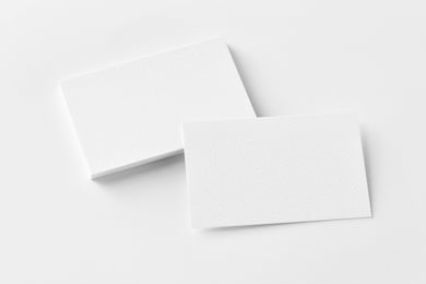 photo of business cards stack. template for branding identity. isolated with clipping path.