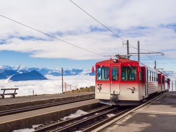 rigi kulm is the best spot of foggy mountain. this mountain is very popular in switzerland.