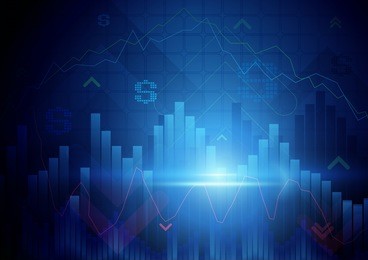 blue abstract stock market concept background