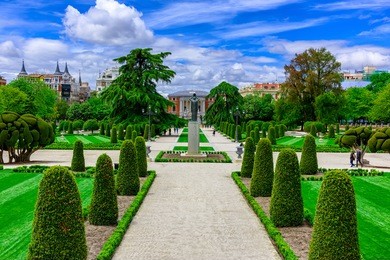 the buen retiro park in madrid. retiro park is one of the largest parks of the city of madrid, spain. architecture and landmark of madrid