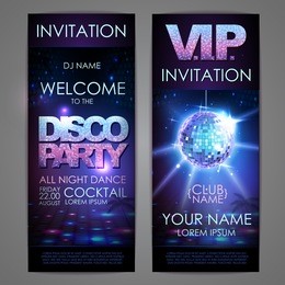 set of disco background banners. disco party poster