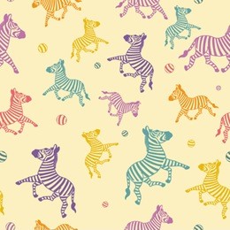 the cartoon zebra seamless. color vector background.