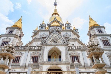 buu long pagoda in ho chi minh city is frequented by tourists because of its unique architecture. built in 1942  with a mixed architecture of india, and myanmar, thailand, laos, and of course viet nam