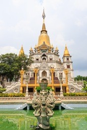 buu long pagoda in ho chi minh city is frequented by tourists because of its unique architecture. built in 1942  with a mixed architecture of india, and myanmar, thailand, laos, and of course viet nam