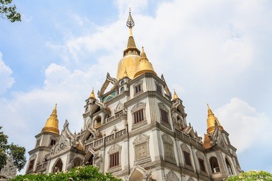 buu long pagoda in ho chi minh city is frequented by tourists because of its unique architecture. built in 1942  with a mixed architecture of india, and myanmar, thailand, laos, and of course viet nam