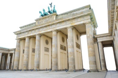 brandenburger gate isolated on white background, the famous landmark of berlin, germany