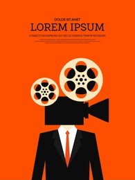 movie and film retro vintage style. graphic element template can be used for poster, background,  printing, backdrop, vector illustration