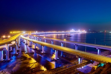 the dalian xinghai bay cross-sea bridge