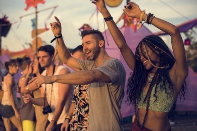 people enjoying live music concert festival