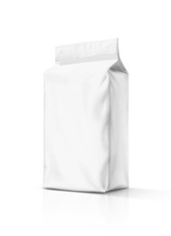 blank packaging snack paper pouch isolated on white background with clipping path ready for product design