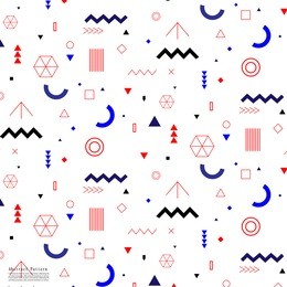 geometric flat memphis pattern.