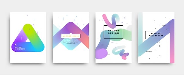 placards with abstract liquid bubbles shapes, 80s memphis geometric style flat and 3d design elements. retro art for covers, banners, flyers and posters. esp10 vector illustration.