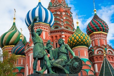 st. basil's cathedral on red square in moscow, russia.