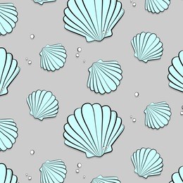 vector seashells with jewels. tropical summer nature gem background. fashion vacation tropical ocean print 