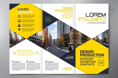 business brochure. flyer design. leaflets 3 fold template. cover book and magazine. annual report vector illustration