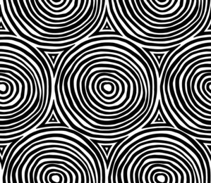 decorative hand drawn seamless vector pattern. simple sketchy concentric elements arranged in rows. ethnic style black and white minimalistic background. stylized circles.