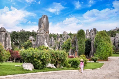 stone forest national park in china, yunnan province. 