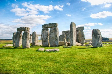 stonehenge with blue sky
