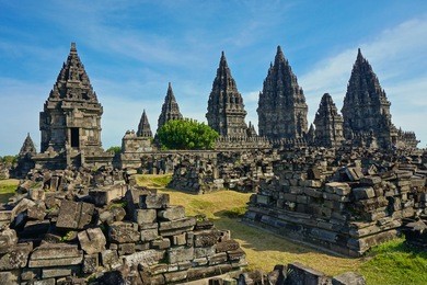 prambanan temple, candi prambanan, hindu temple compound in central java, yogyakarta, indonesia