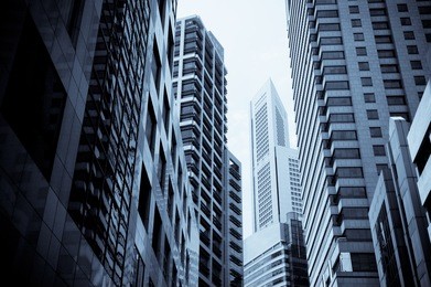 skyscrapers, typical urban cityscape