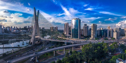 view of estaiada bridge, from globo tv. são paulo, brazil