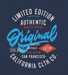 original vintage textured hand lettered t shirt graphics. typography apparel fashion design. vector typographic badge.