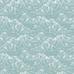 mountains sketch seamless pattern. hand drawn rocks. mountain landscape background. vector illustration 