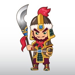 cute chinese warrrior illustration