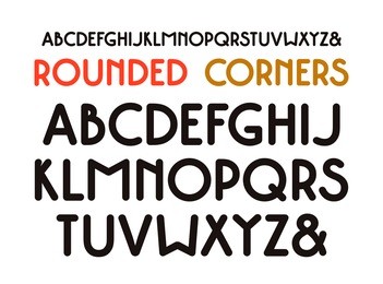 decorative sans serif font with rounded corners. isolated on white background