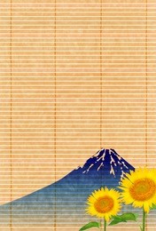 sunflower mount fuji summer background