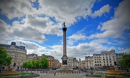 trafalgar square in london, uk