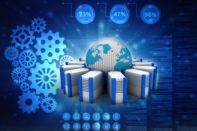 3d rendering database storage network concept