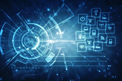 2d illustration technology background